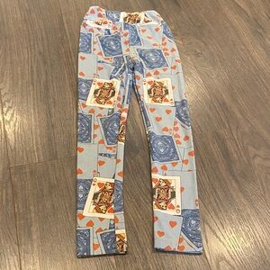 Lularoe Kids Playing Card Print Leggings size large/XL 2:11